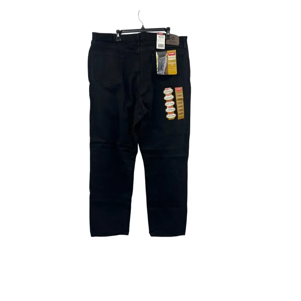 NWT Wrangler Relaxed Fit 5 Star Premium Denim Black Jeans Size 44X32 Western